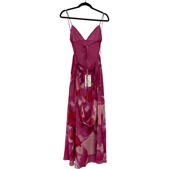Zara Womens Foulard Scarf Dress XS Pink Floral Printed Sleeveless 3322/307 NWT - Picture 4 of 16